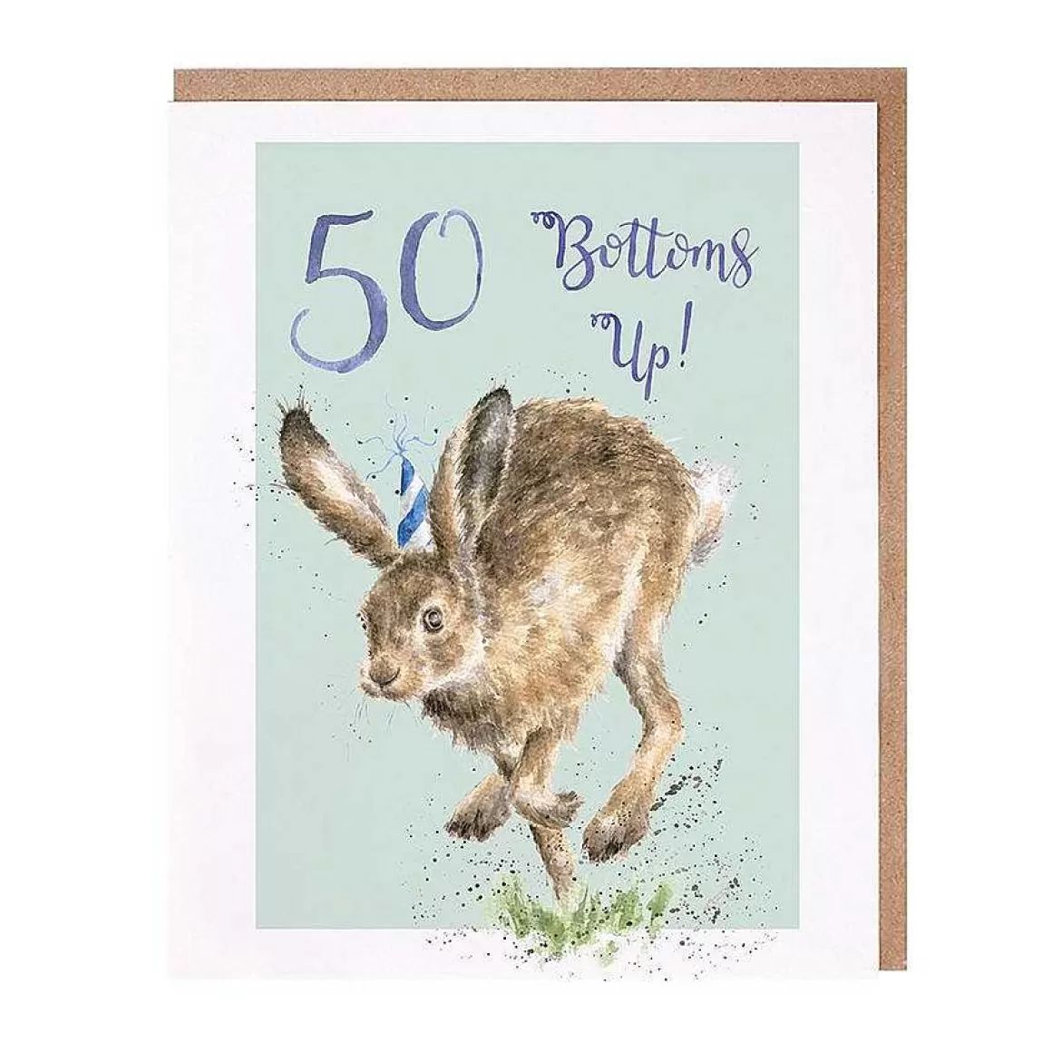 New Wrendale Designs 50 Bottoms Up' Hare Birthday Card