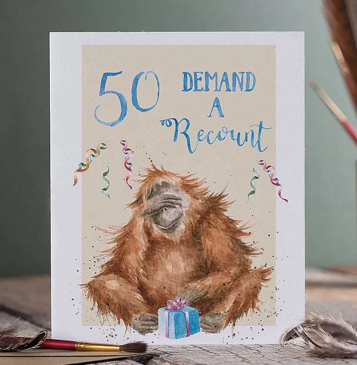 Best Sale Wrendale Designs 50 Demand A Recount' Orangutan Birthday Card