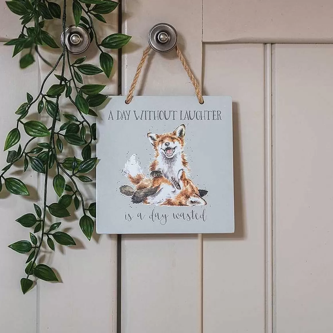 Discount Wrendale Designs A Day Without Laughter' Fox Wooden Plaque