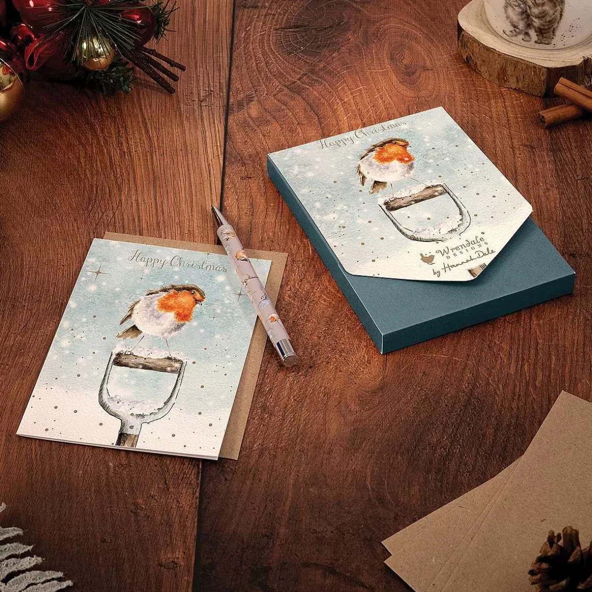 Sale Wrendale Designs A Little Red Robin' Robin Christmas Card Pack