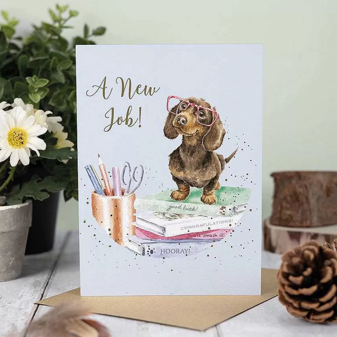 New Wrendale Designs A Paw-Some New Job' Dachshund New Job Card