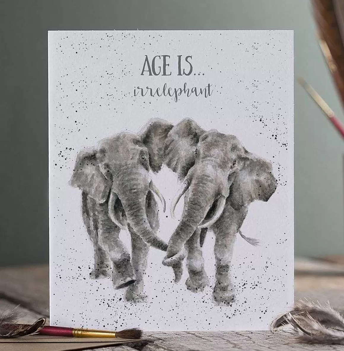 Cheap Wrendale Designs Age Is Irrelephant' Elephant Card