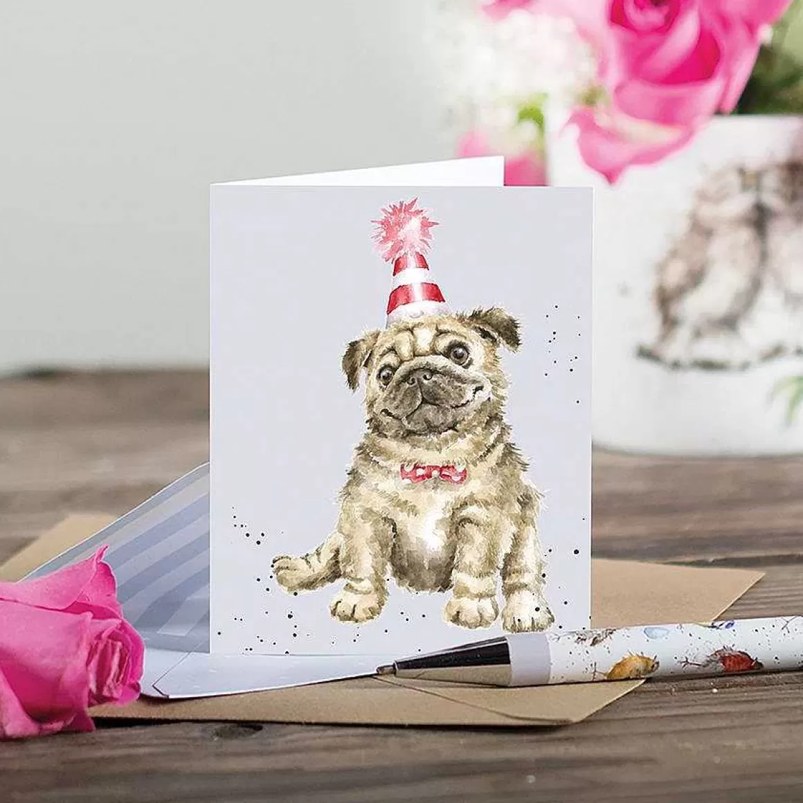 Outlet Wrendale Designs Another Wrinkle' Pug Enclosure Card