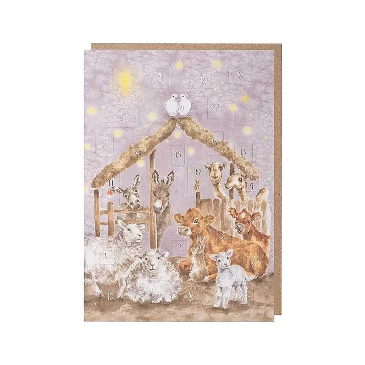 Fashion Wrendale Designs Away In A Manger' Farmyard Animal Advent Calendar Card