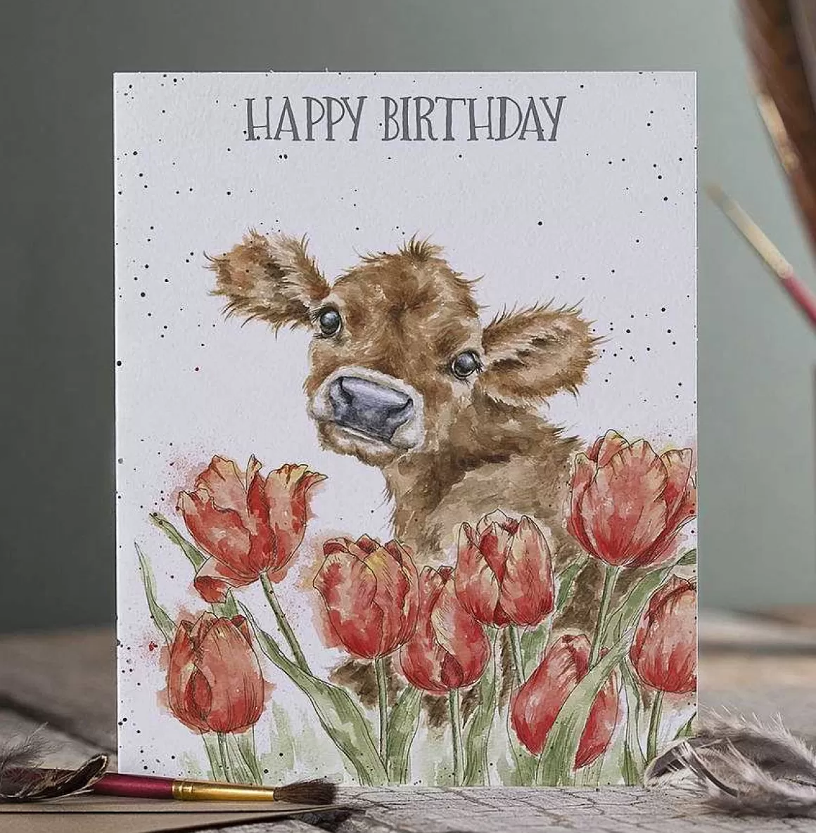 Outlet Wrendale Designs Birthday Bessie' Cow Birthday Card