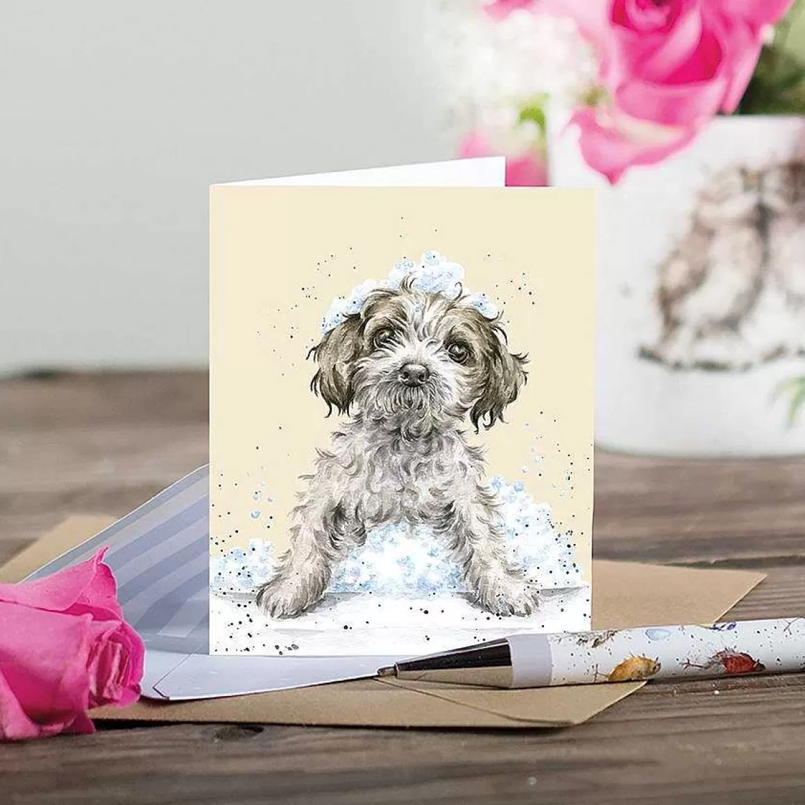 Store Wrendale Designs Birthday Bubbles' Dog Enclosure Card