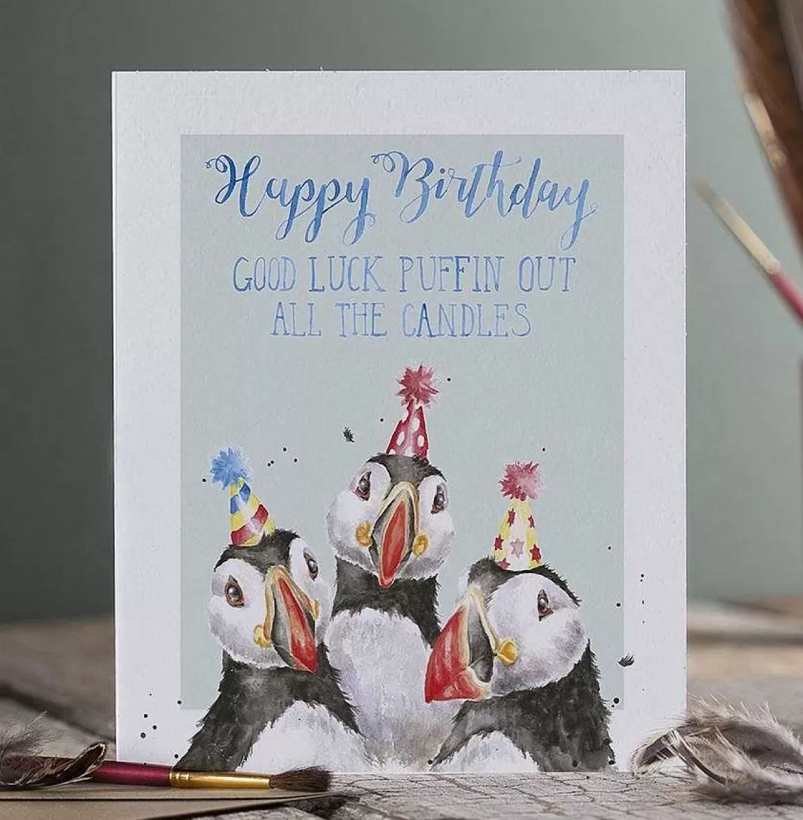 Best Wrendale Designs Birthday Candles' Puffin Birthday Card