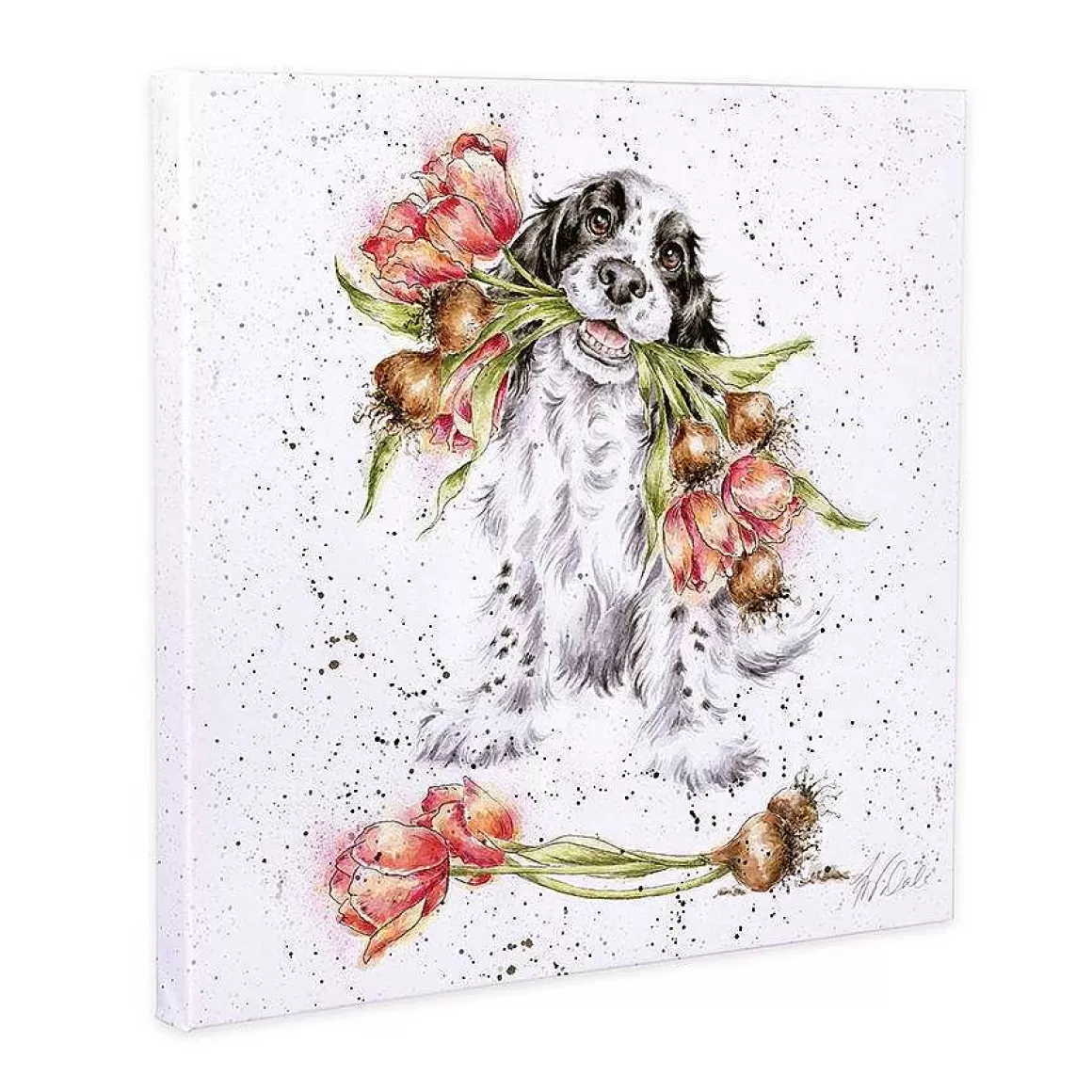 Clearance Wrendale Designs Blooming With Love' Spaniel Canvas