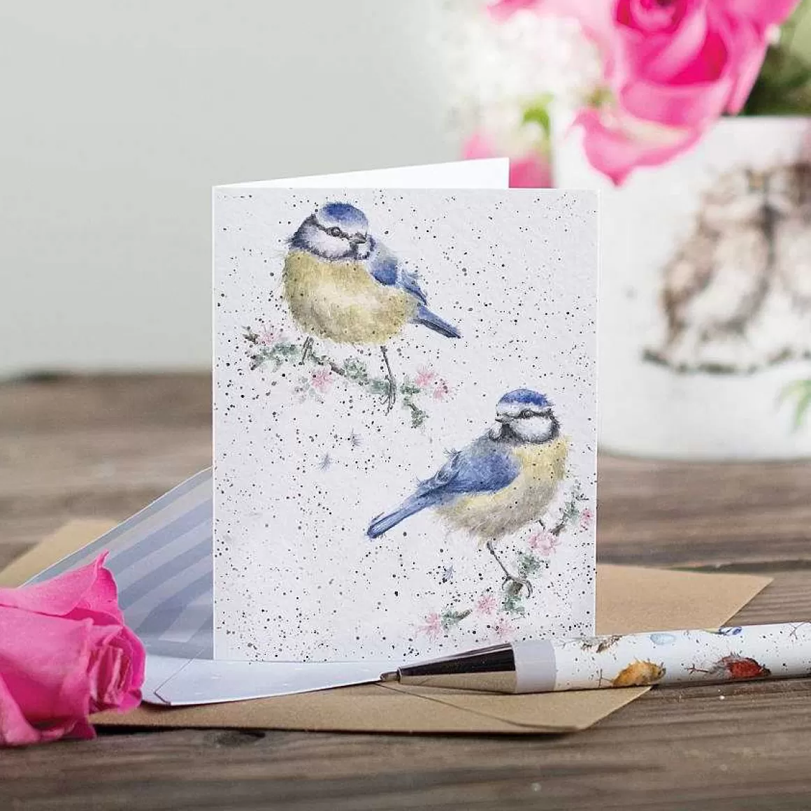 New Wrendale Designs Blossom' Blue Tit Enclosure Card