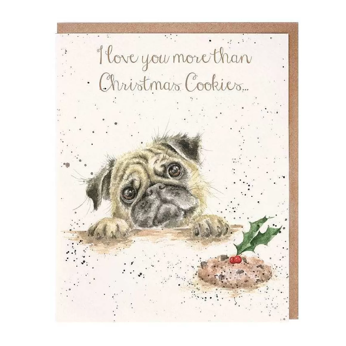 Fashion Wrendale Designs Christmas Cookies' Pug Card