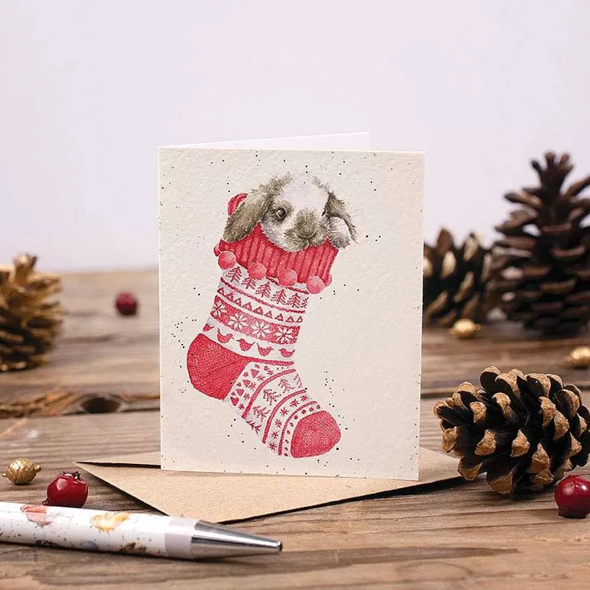 Best Wrendale Designs Christmas Stocking' Rabbit Enclosure Card