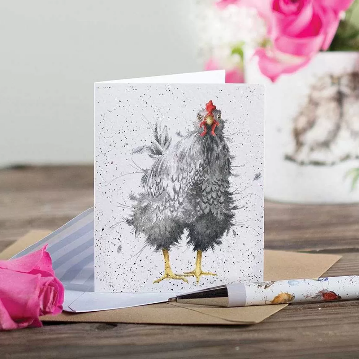 Outlet Wrendale Designs Curious Hen' Hen Enclosure Card