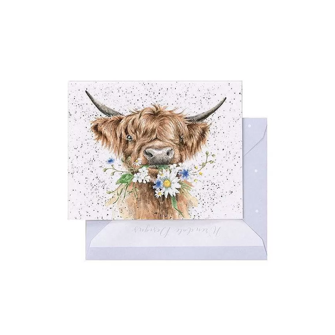 Sale Wrendale Designs Daisy Coo' Highland Cow Enclosure Card