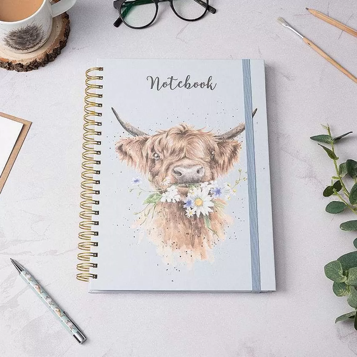 Best Sale Wrendale Designs Daisy Coo' Highland Cow Large Spiral Bound Journal