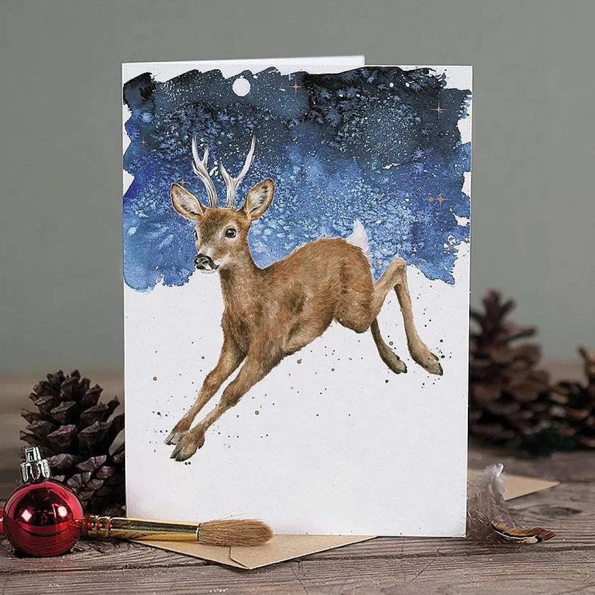 Cheap Wrendale Designs Dash Away' Reindeer Christmas Card