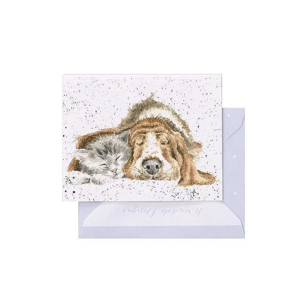 Online Wrendale Designs Dog And Catnap' Basset Hound & Cat Enclosure Card