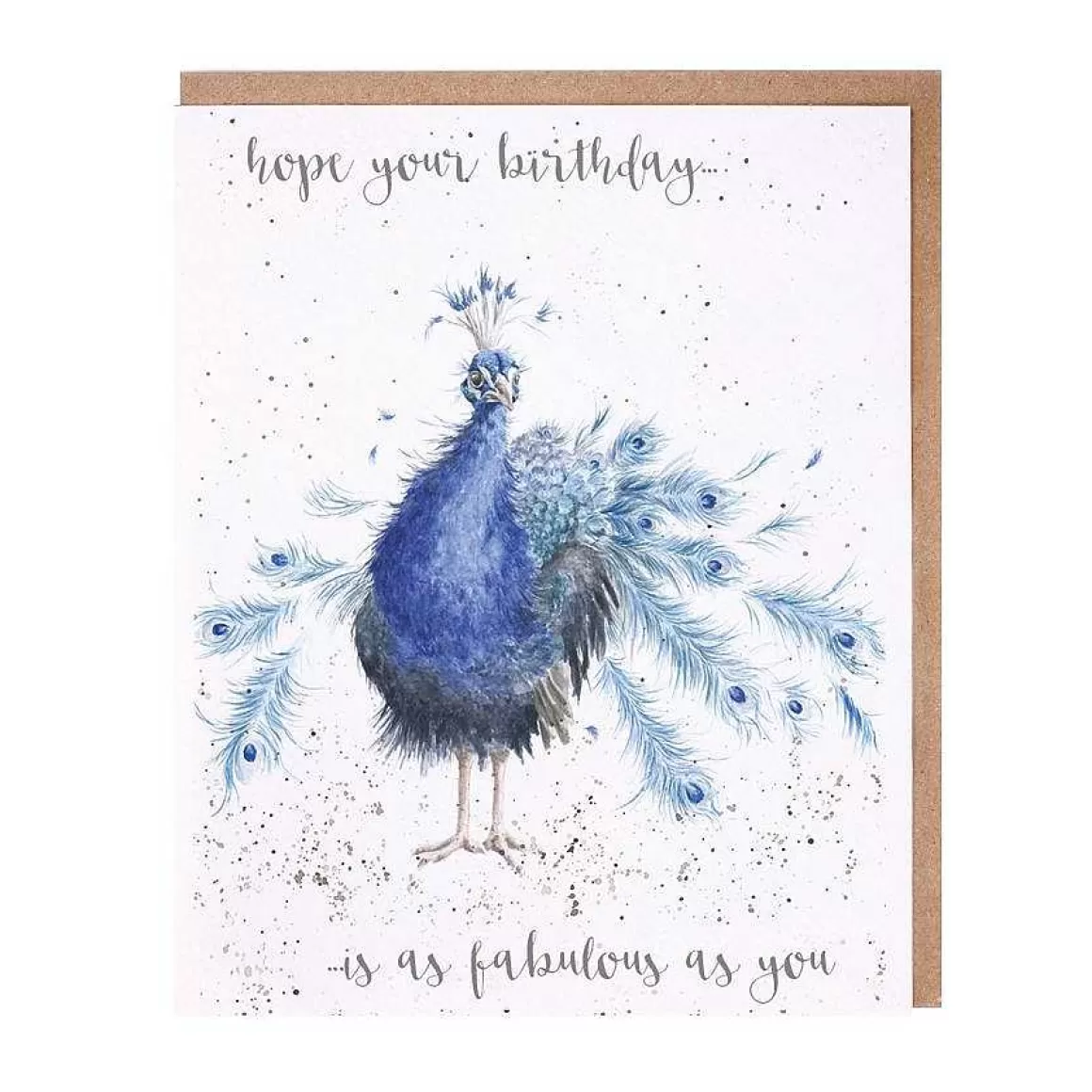 Outlet Wrendale Designs Fabulous' Peacock Birthday Card