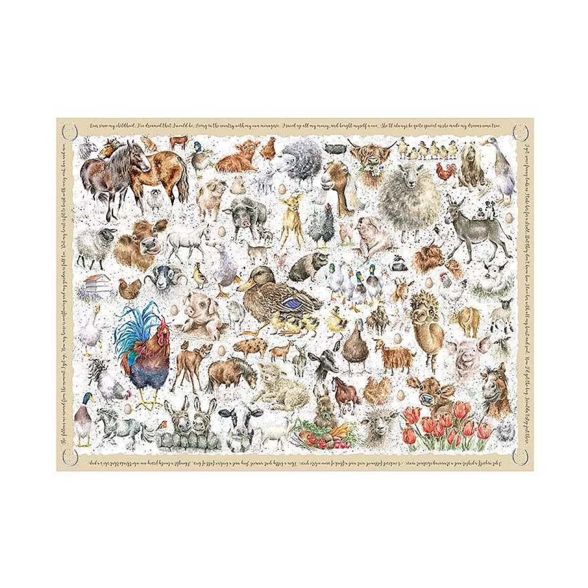 Clearance Wrendale Designs Farmyard Friends' Farmyard Animal Jigsaw Puzzle