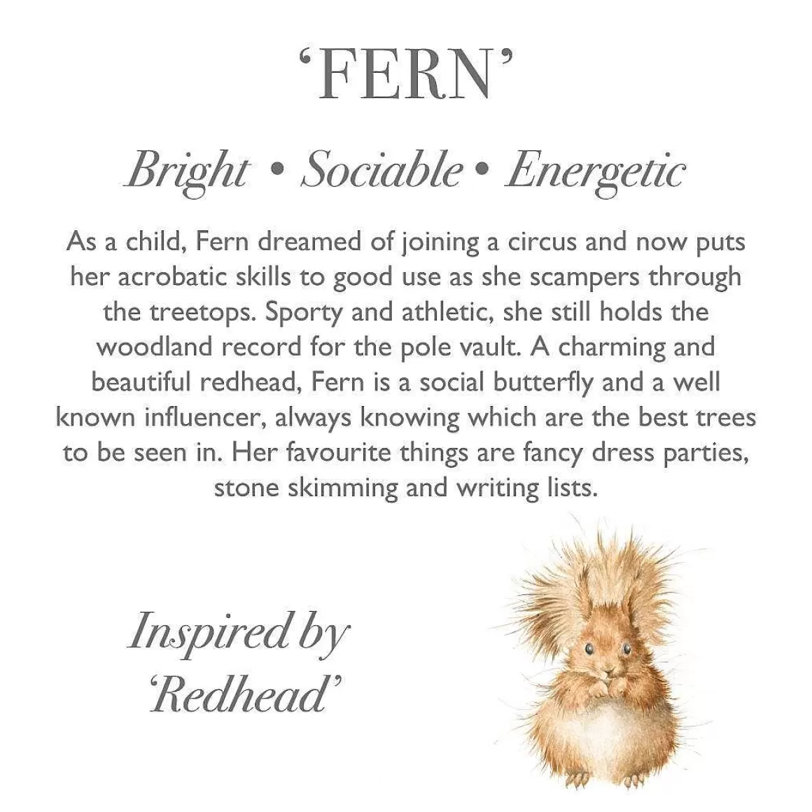 New Wrendale Designs Fern' Squirrel Character