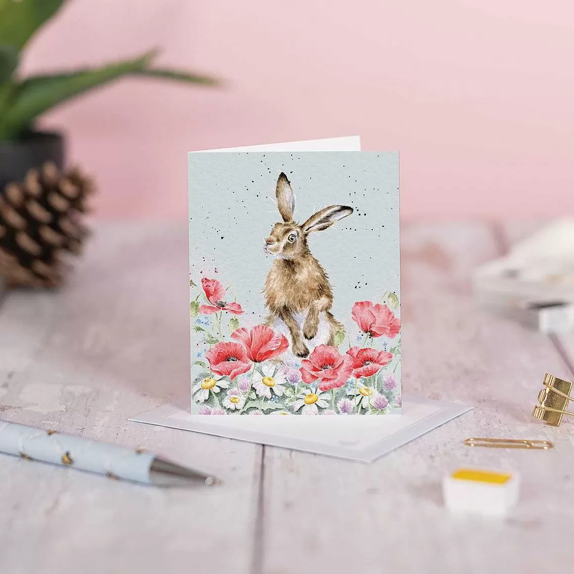 Fashion Wrendale Designs Field Of Flowers' Hare Gift Enclosure Card