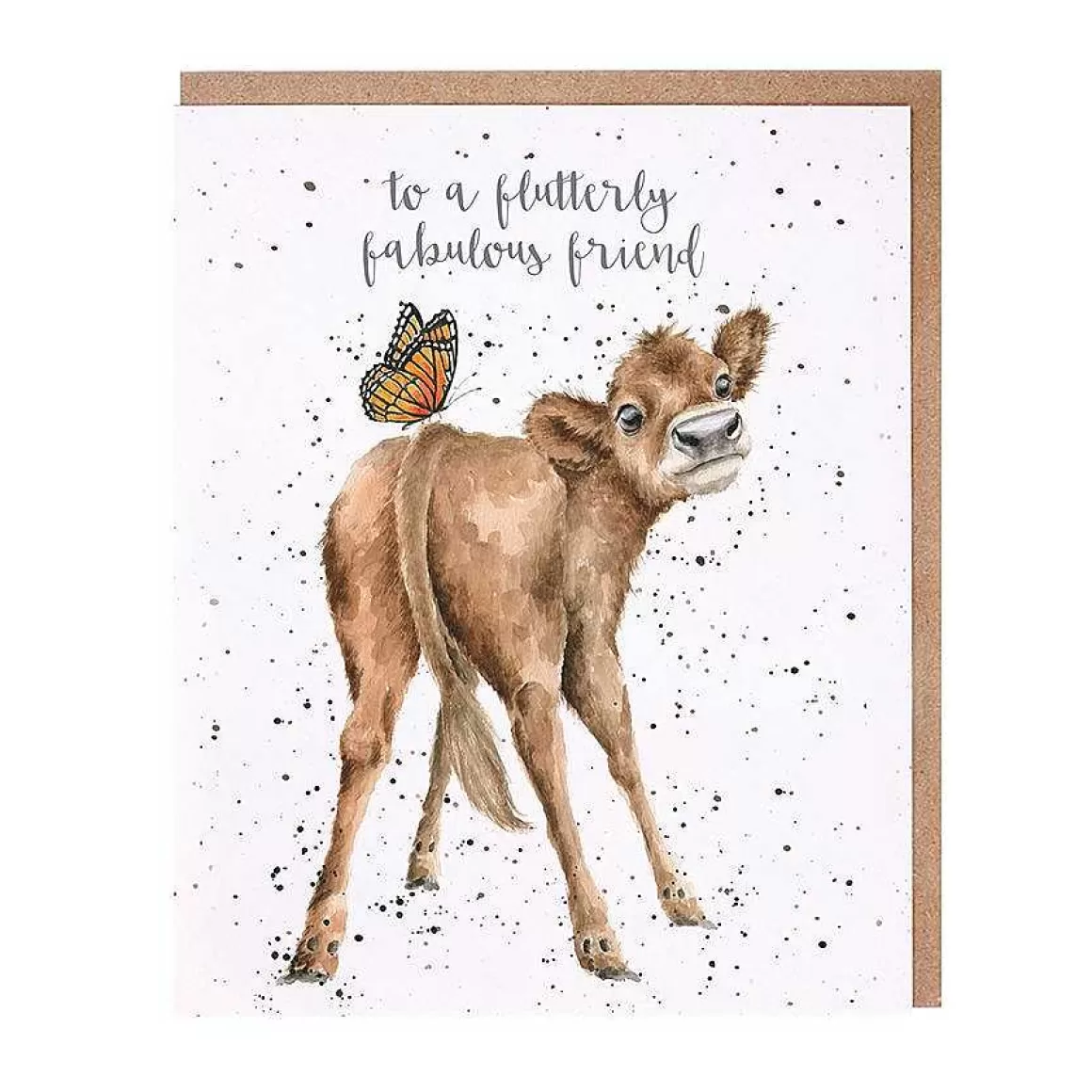 Cheap Wrendale Designs Flutterly Fabulous Friend' Cow Friendship Card