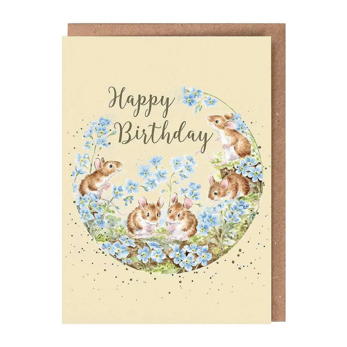 Fashion Wrendale Designs Forget Me Not' Mouse Birthday Card