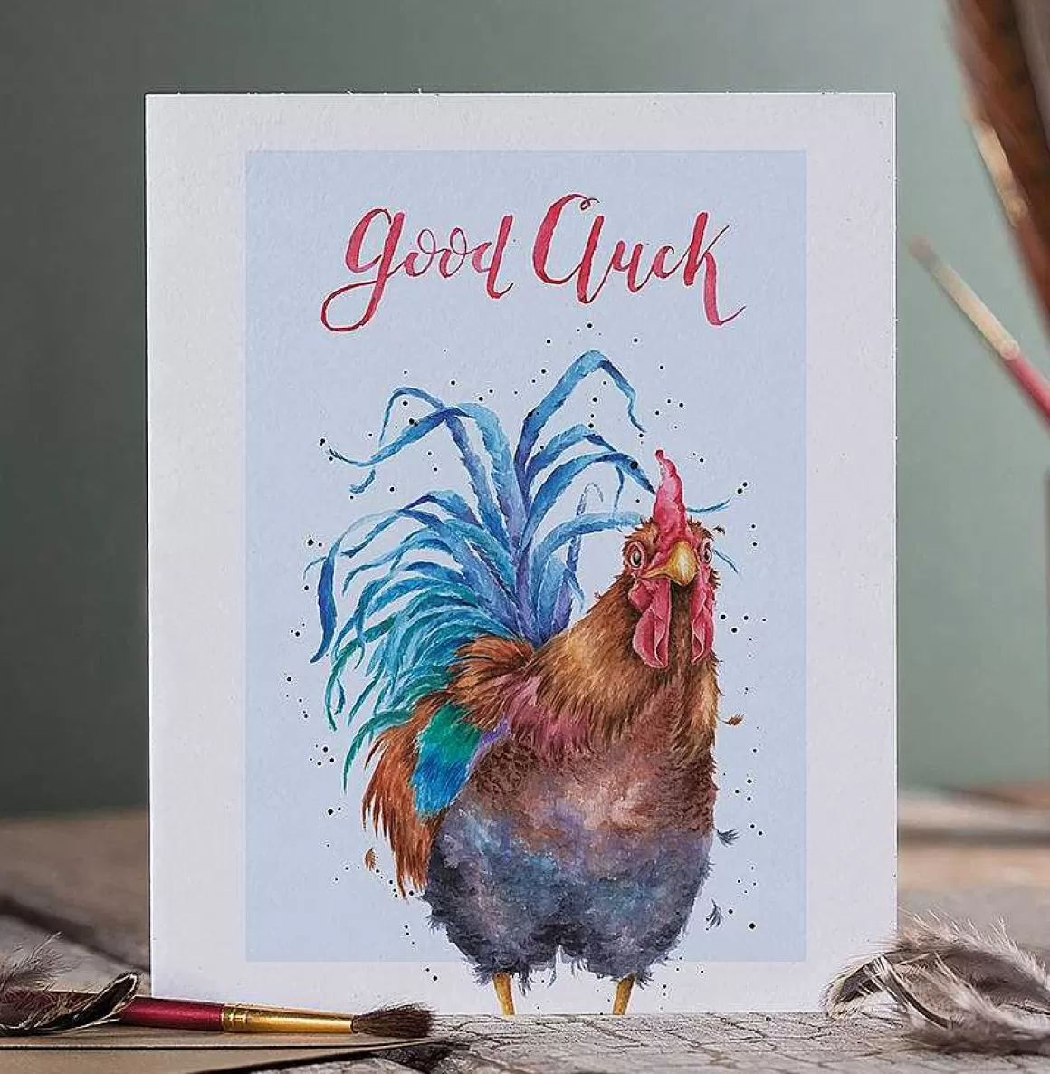 Hot Wrendale Designs Good Cluck' Cockerel Good Luck Card