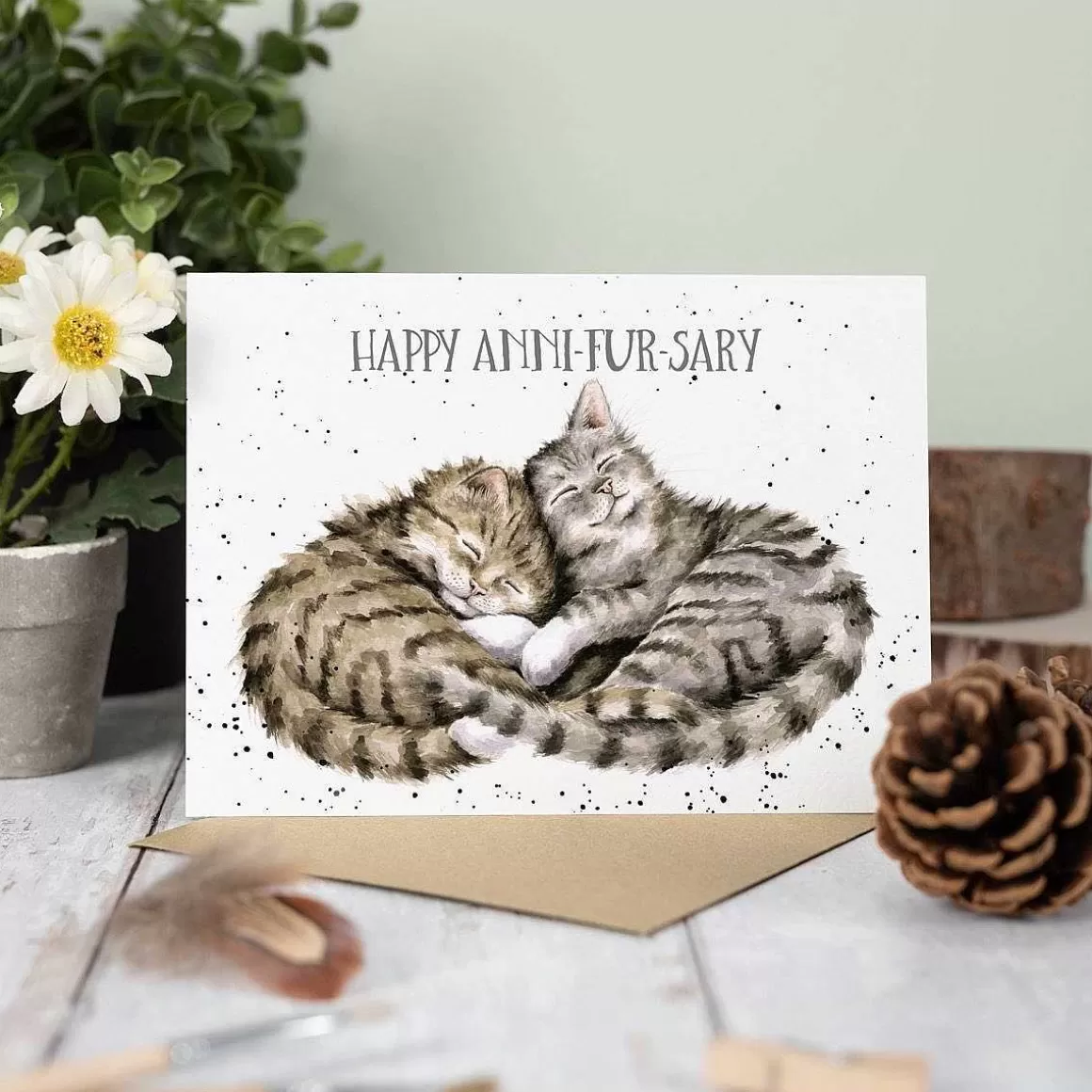 Discount Wrendale Designs Happy Anni-Fur-Sary' Cat Anniversary Card