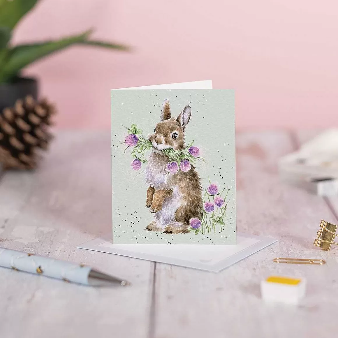 Hot Wrendale Designs Head Clover Heels' Rabbit Gift Enclosure Card