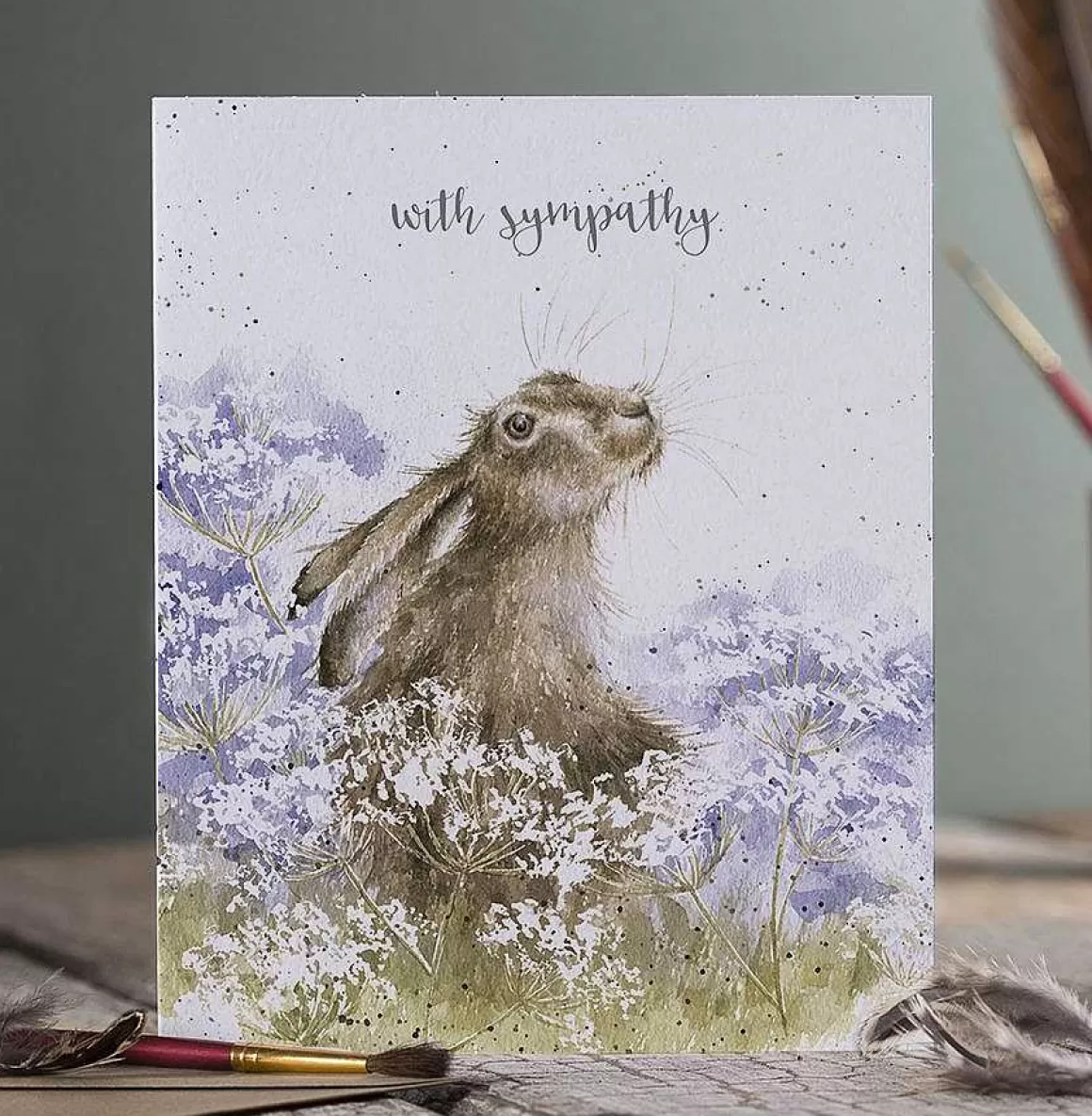 New Wrendale Designs Here For You' Hare Sympathy Card