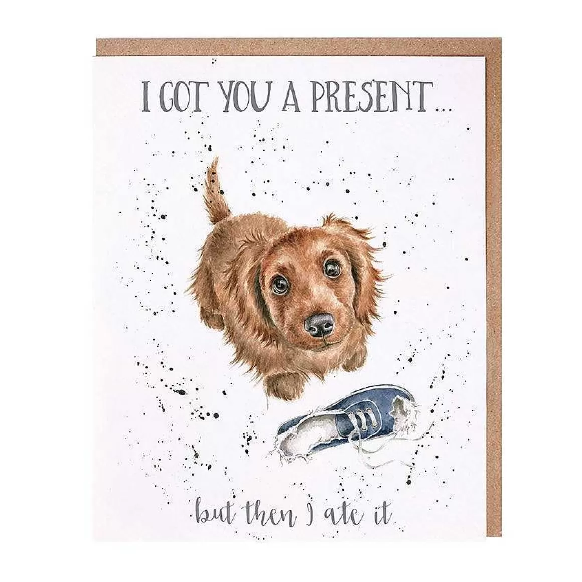 Discount Wrendale Designs I Got You A Present' Puppy Birthday Card