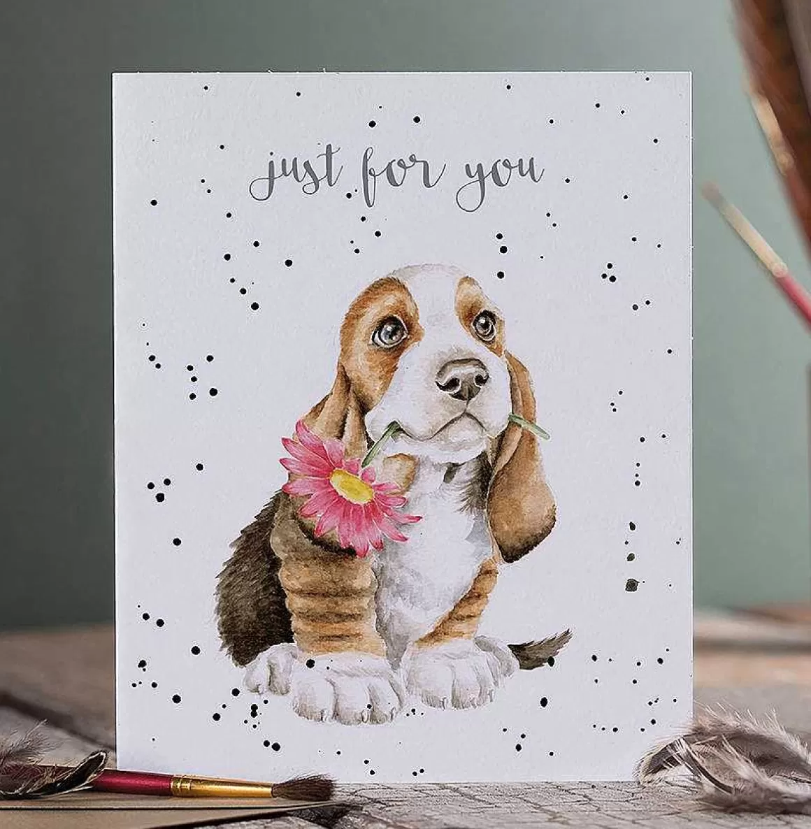 Discount Wrendale Designs Just For You...' Basset Hound Card