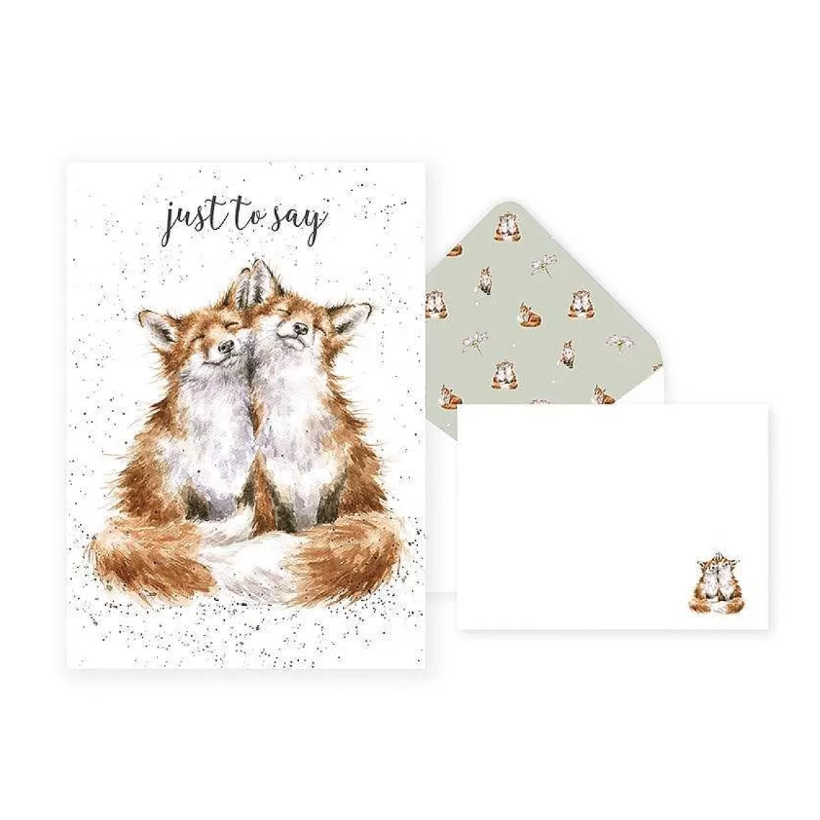 Store Wrendale Designs Just To Say' Fox Notelet Set