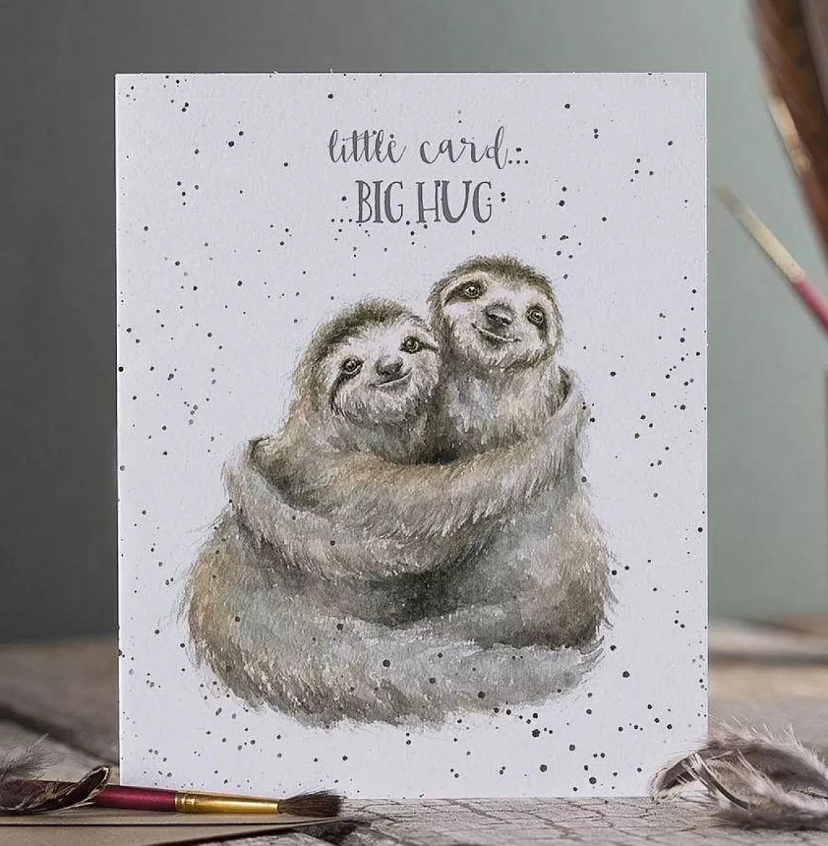 New Wrendale Designs Little Card Big Hug' Sloth Card