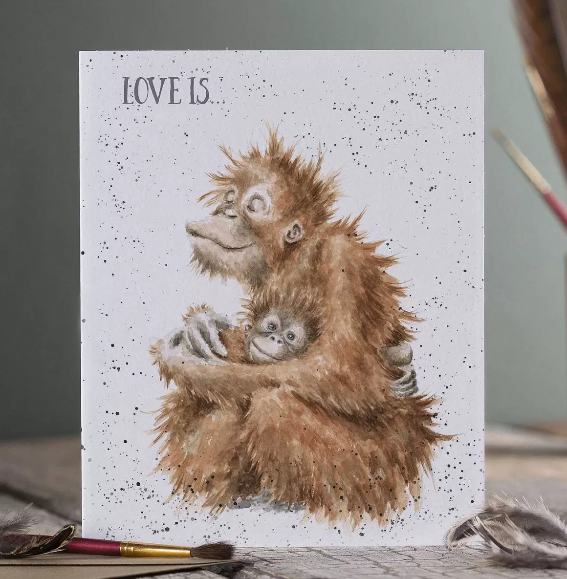 Clearance Wrendale Designs Love Is...' Orangutan Card