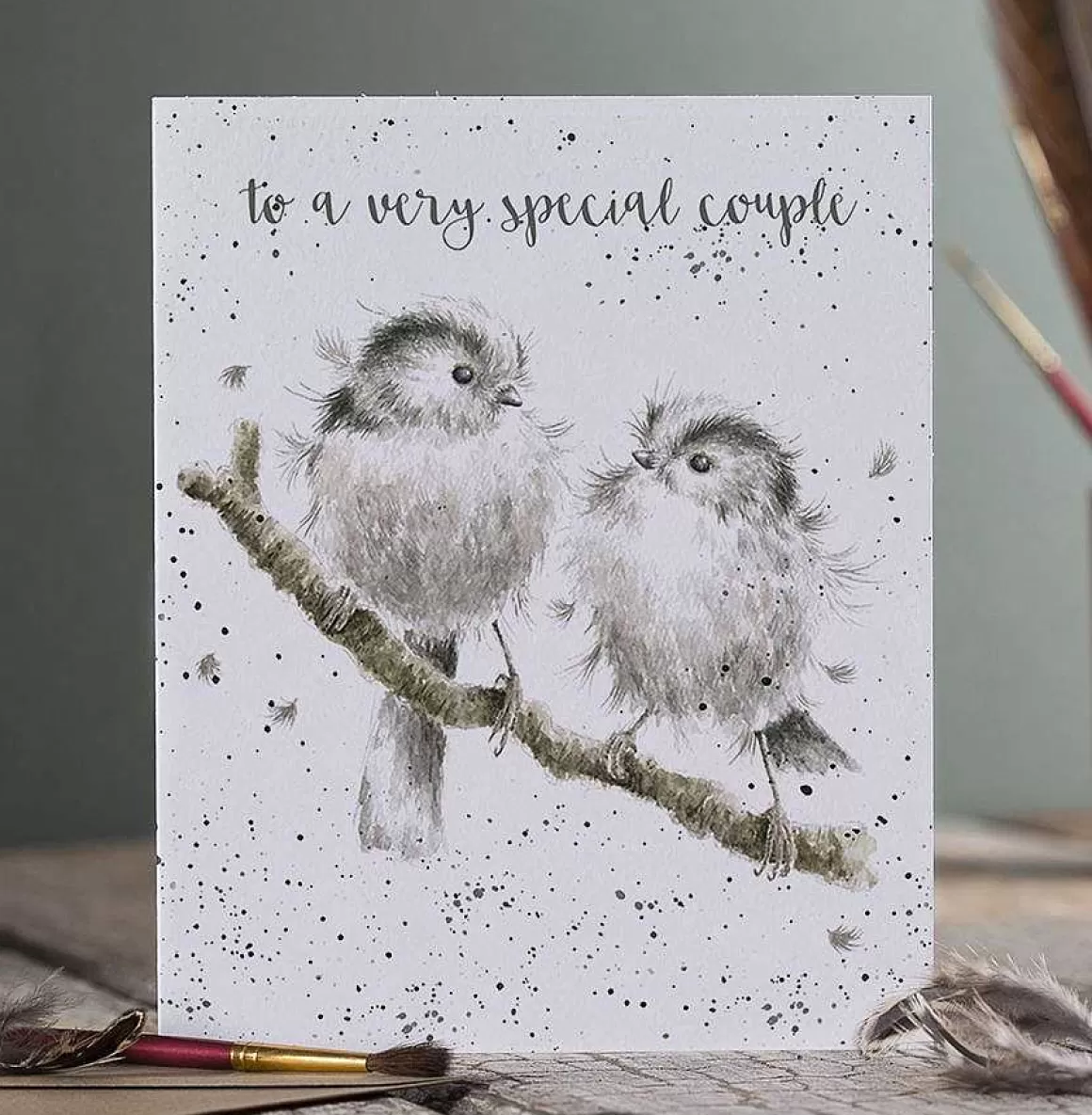 New Wrendale Designs Lovebirds' Long Tailed Tit Anniversary Card