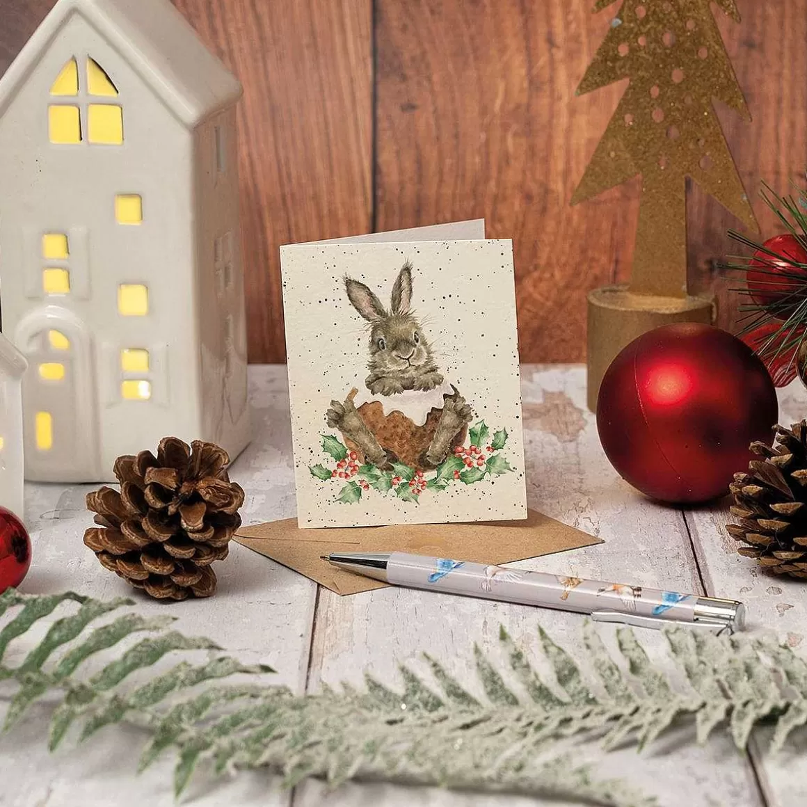 New Wrendale Designs Merry Little Christmas' Rabbit Enclosure Card