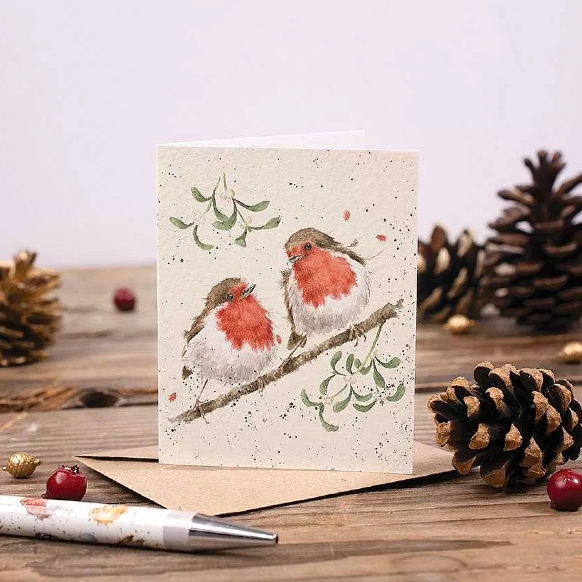 Online Wrendale Designs Mistletoe' Robin Enclosure Card