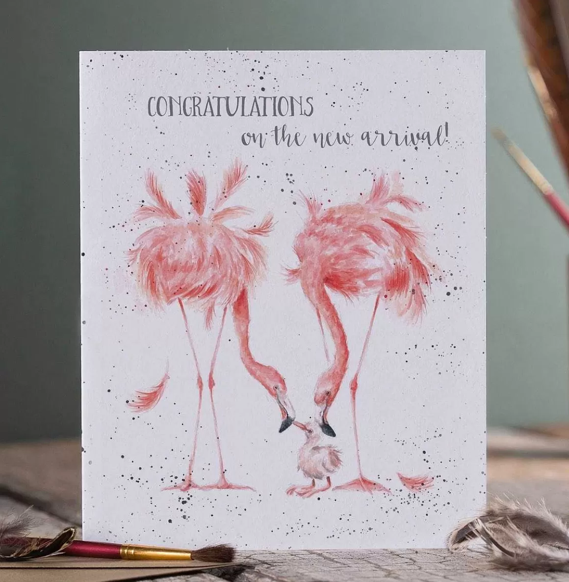 Sale Wrendale Designs New Arrival' Flamingo Card