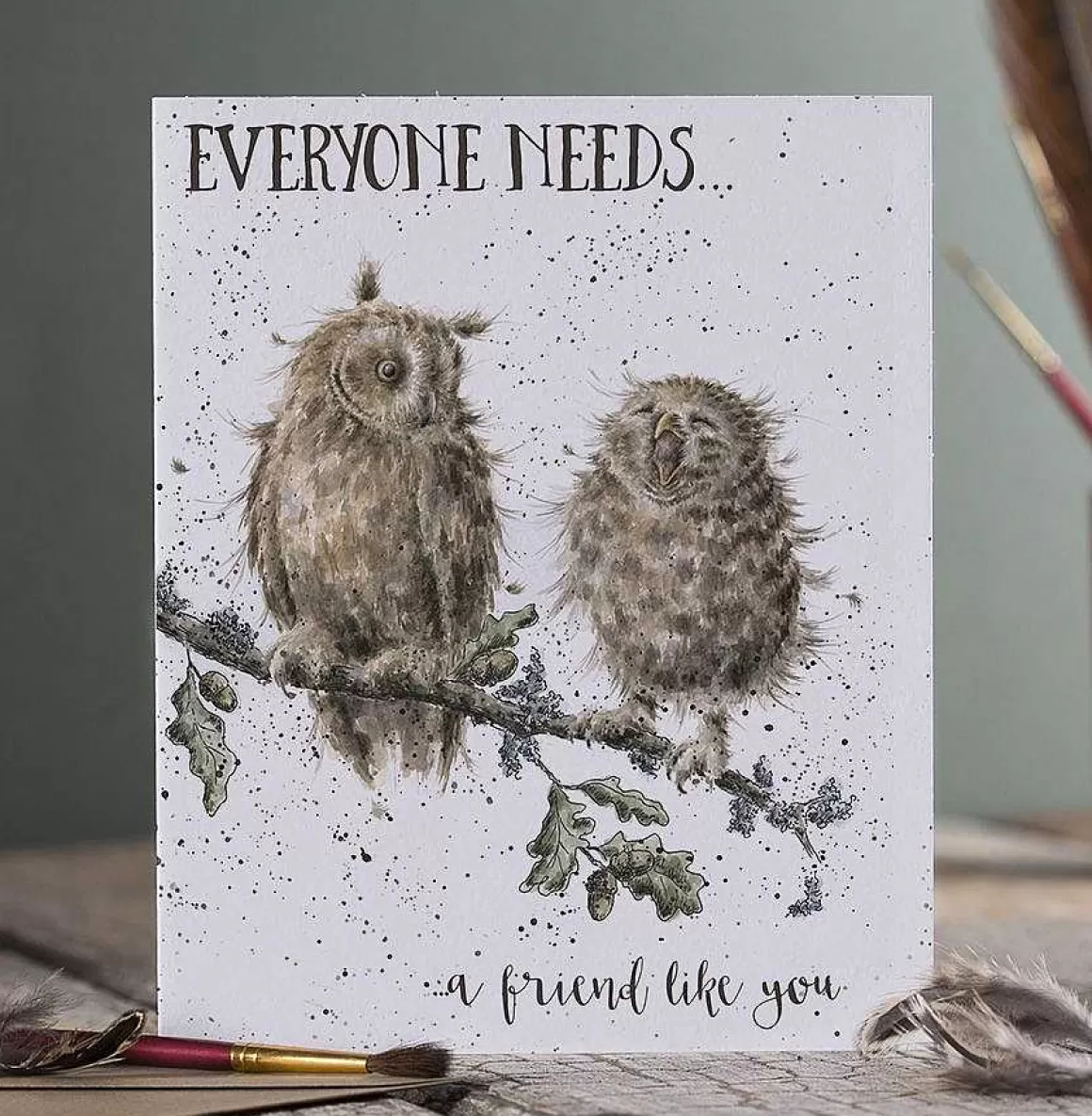 Discount Wrendale Designs Owl Friends' Owl Friendship Card