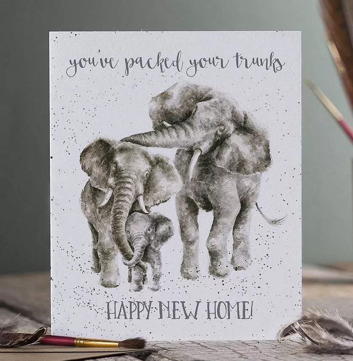 Flash Sale Wrendale Designs Packed Your Trunks' Elephant New Home Card