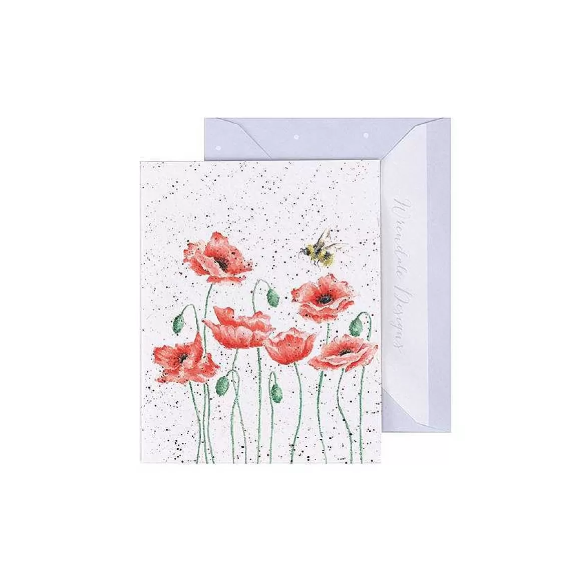 New Wrendale Designs Poppies And Bee' Bee Enclosure Card