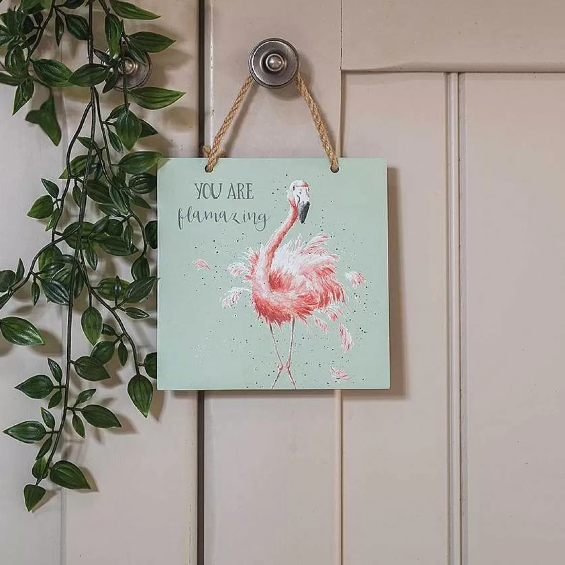 Fashion Wrendale Designs Pretty In Pink' Flamingo Wooden Plaque