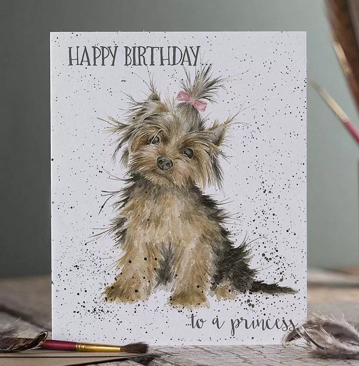 Fashion Wrendale Designs Princess' Yorkshire Terrier Birthday Card