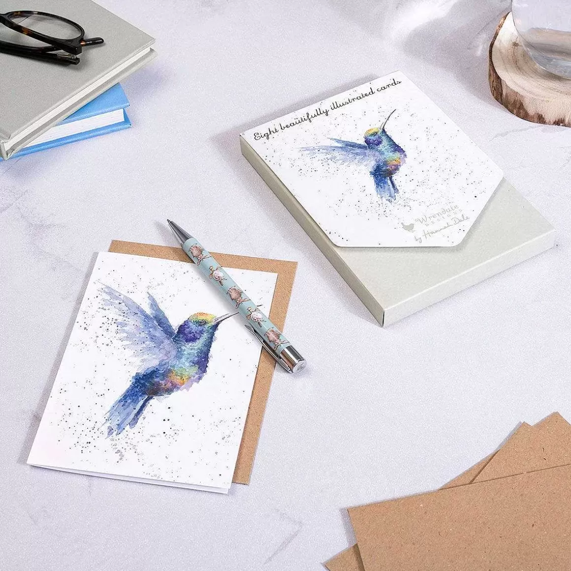 New Wrendale Designs Rainbow' Humming Bird Notecard Set