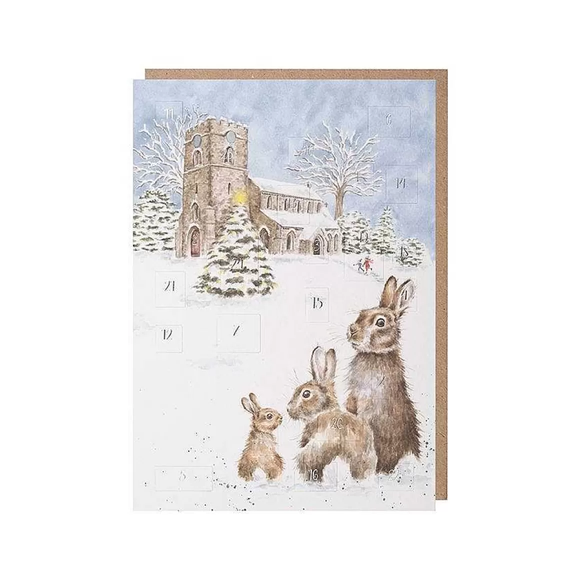 New Wrendale Designs Silent Night' Rabbit Advent Calendar Card