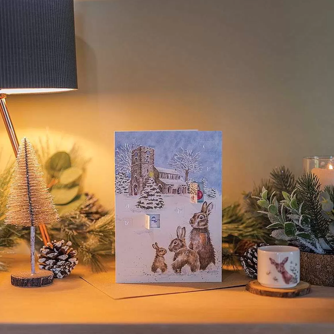 New Wrendale Designs Silent Night' Rabbit Advent Calendar Card