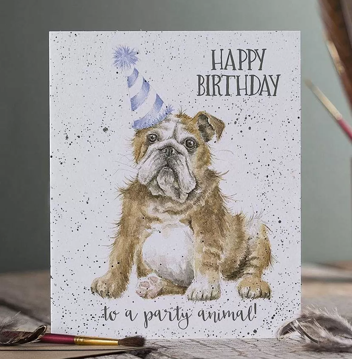 Outlet Wrendale Designs Smile!' Bulldog Birthday Card