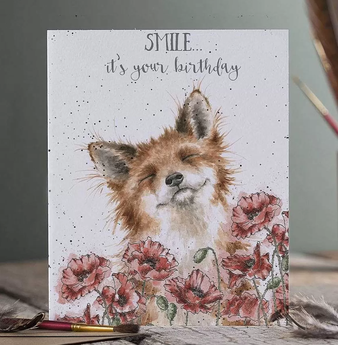 Outlet Wrendale Designs Smile' Fox Birthday Card