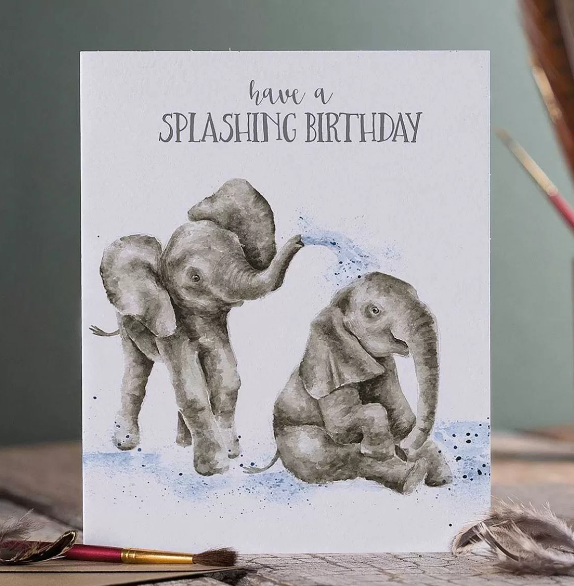 Discount Wrendale Designs Splashing Birthday' Elephant Birthday Card